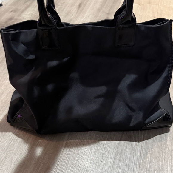 Tory Burch Ella Black Patent Leather and Large  Nylon Tote Bag - Picture 4 of 8